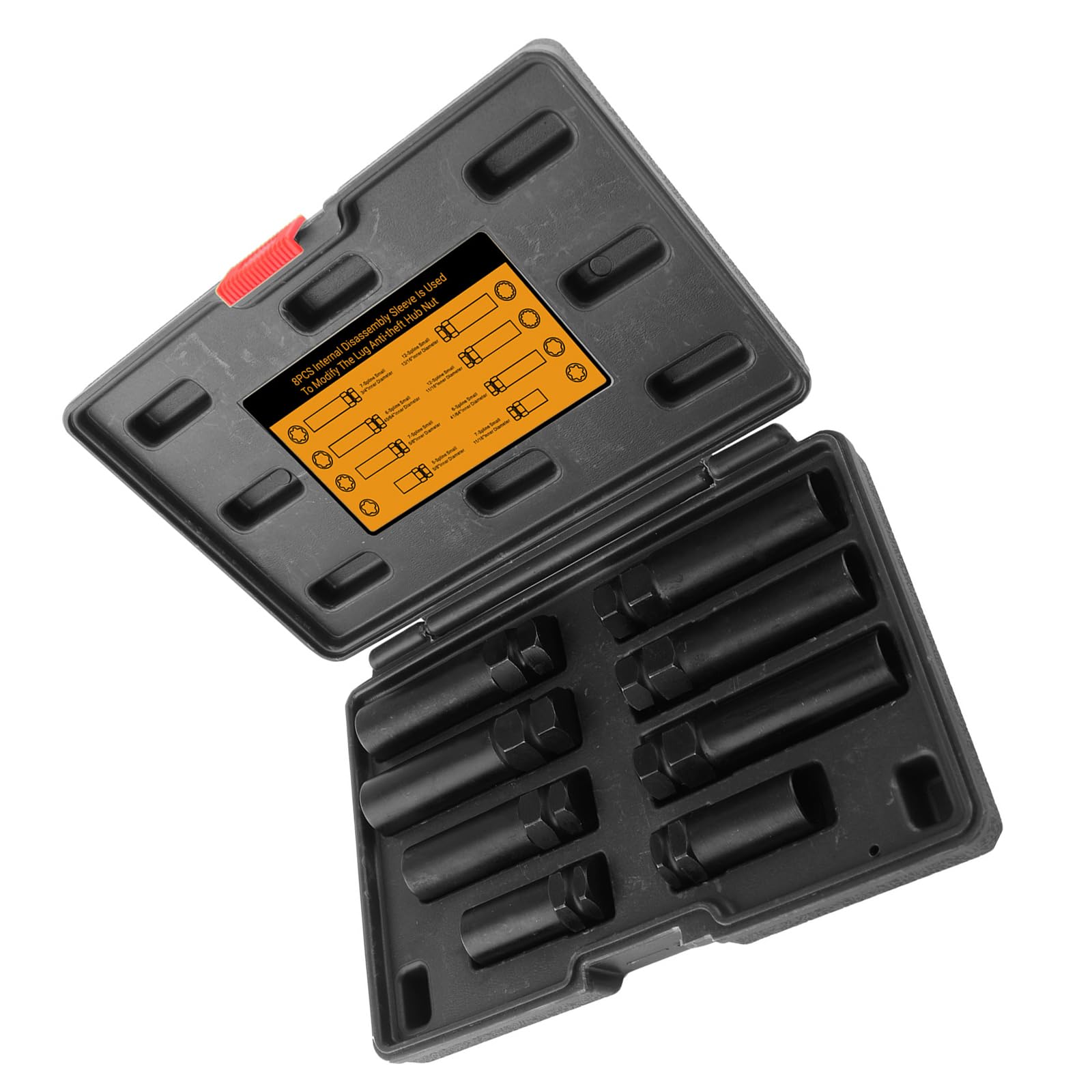 Strength Lightweight 8Pcs Compacted Spline Socket Set Suitable for Efficient Removal of Wheel Car Maintenance Aftermarket Lugs Nut Tool