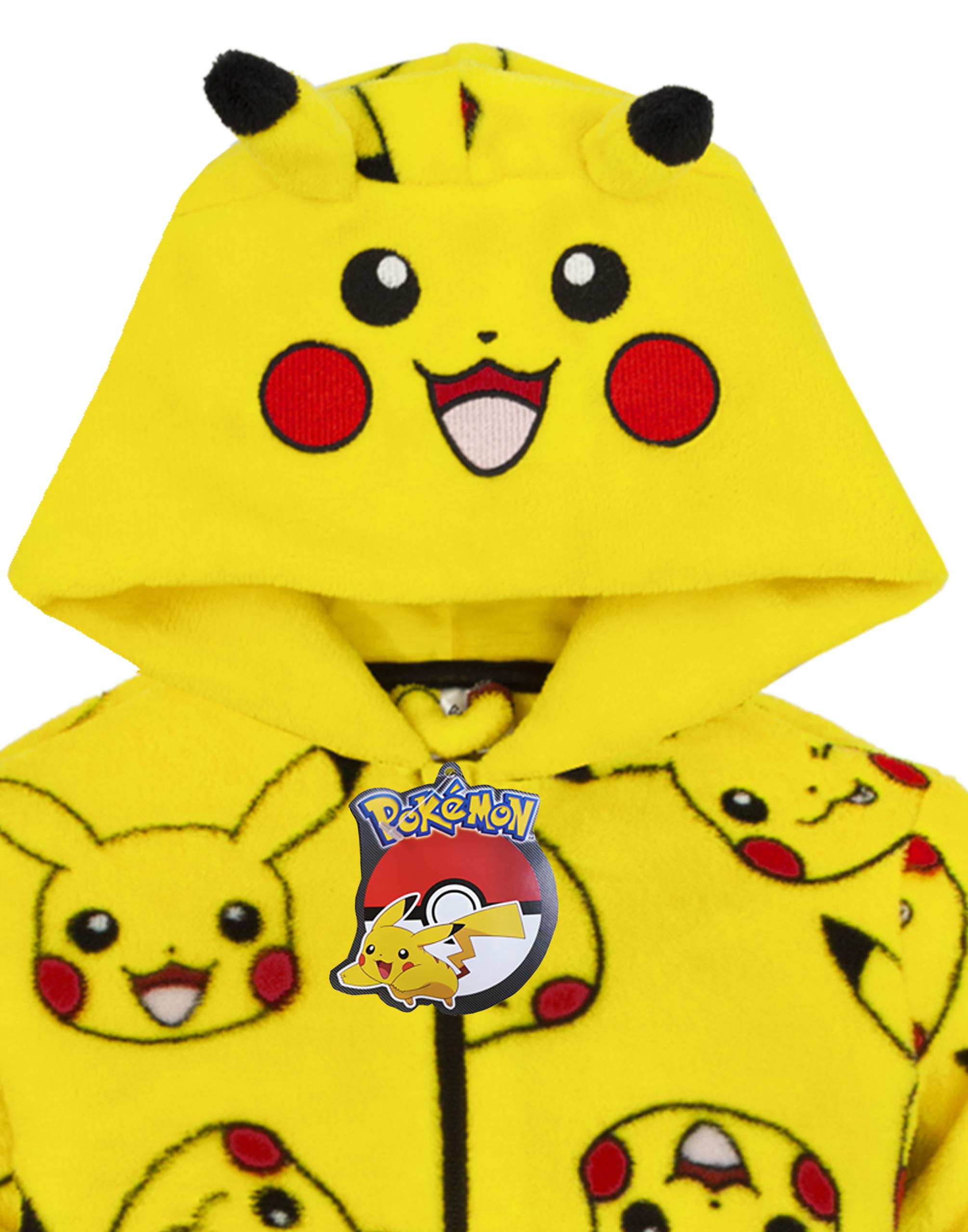 Pokémon Onesie Boys Pikachu Yellow Yellow Ears 3D Enfants Tout en Un Pyjamas PJS