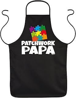 Fartuch na Dzień Ojca - patchwork, puzzle - zabawny fartuch grillowy jako prezent dla ojca z poczuciem humoru
