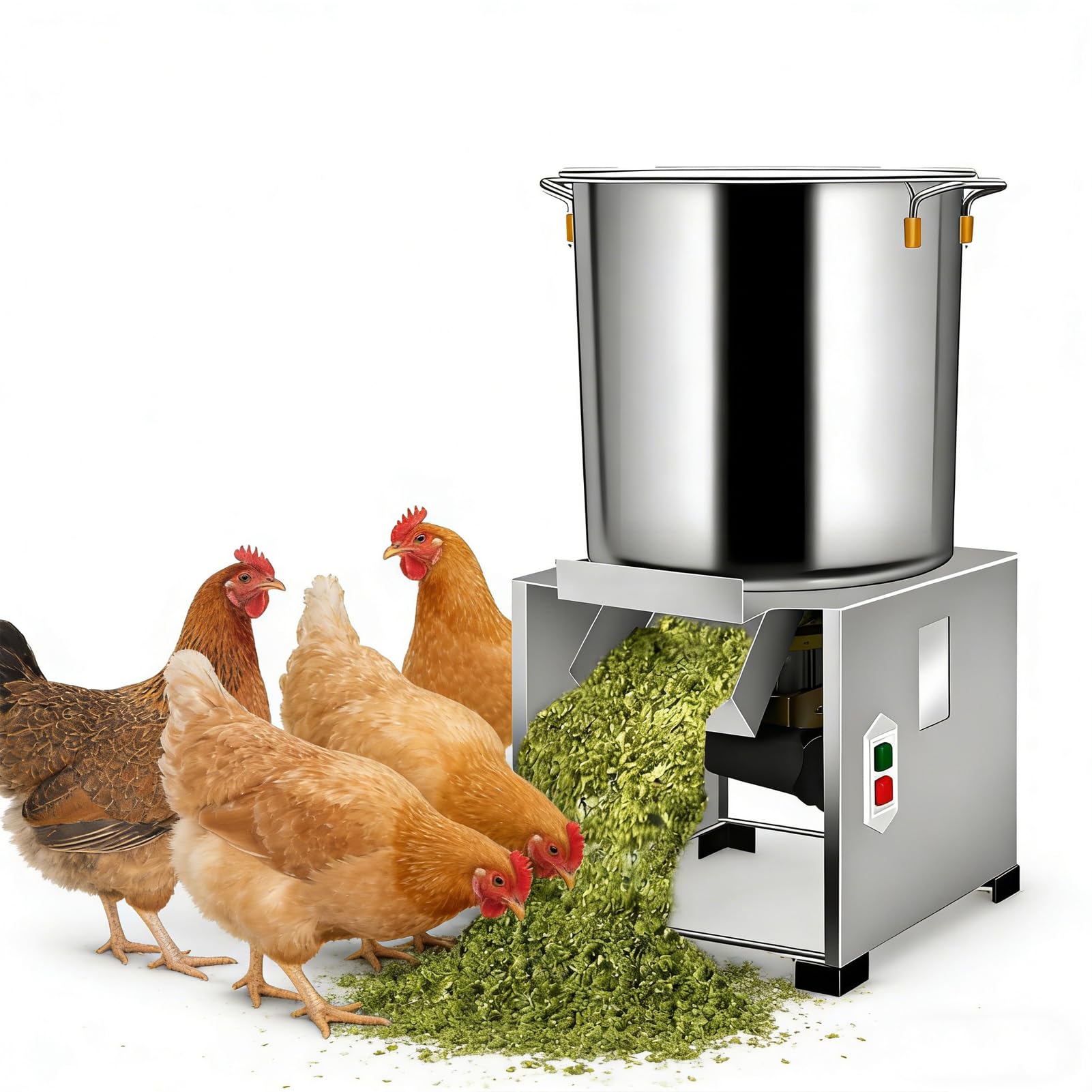 GZGHRZQS Electric Poultry Feed Processor | Stainless Steel Poultry Feed Processing Chopper | Chop Various Vegetables | 3500 Rpm Small Household Breeding Crusher | For Farms, Livestock Breeding Use