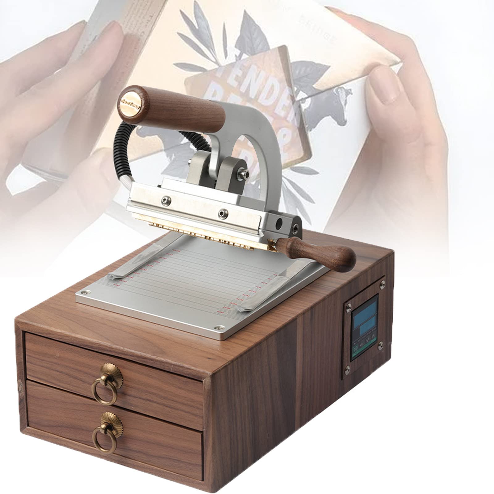 Stampatrice elettrica a caldo, 14 cm, pressa a caldo per goffratura e marchio su carta, pelle, legno, strumento fai da te per timbri su logo e pelle