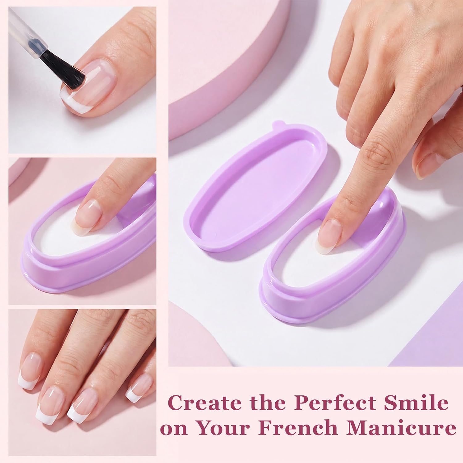 2 Pack Nail French Tip Tool,Portable Dip Nail Kit for Salon Home DIY