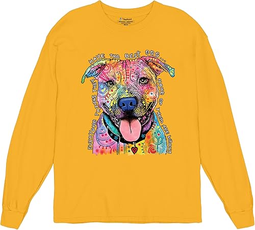 Vista 9 de Dean Russo Pets Art Pit Bull Camiseta de manga larga Todos tienen los mejores perros