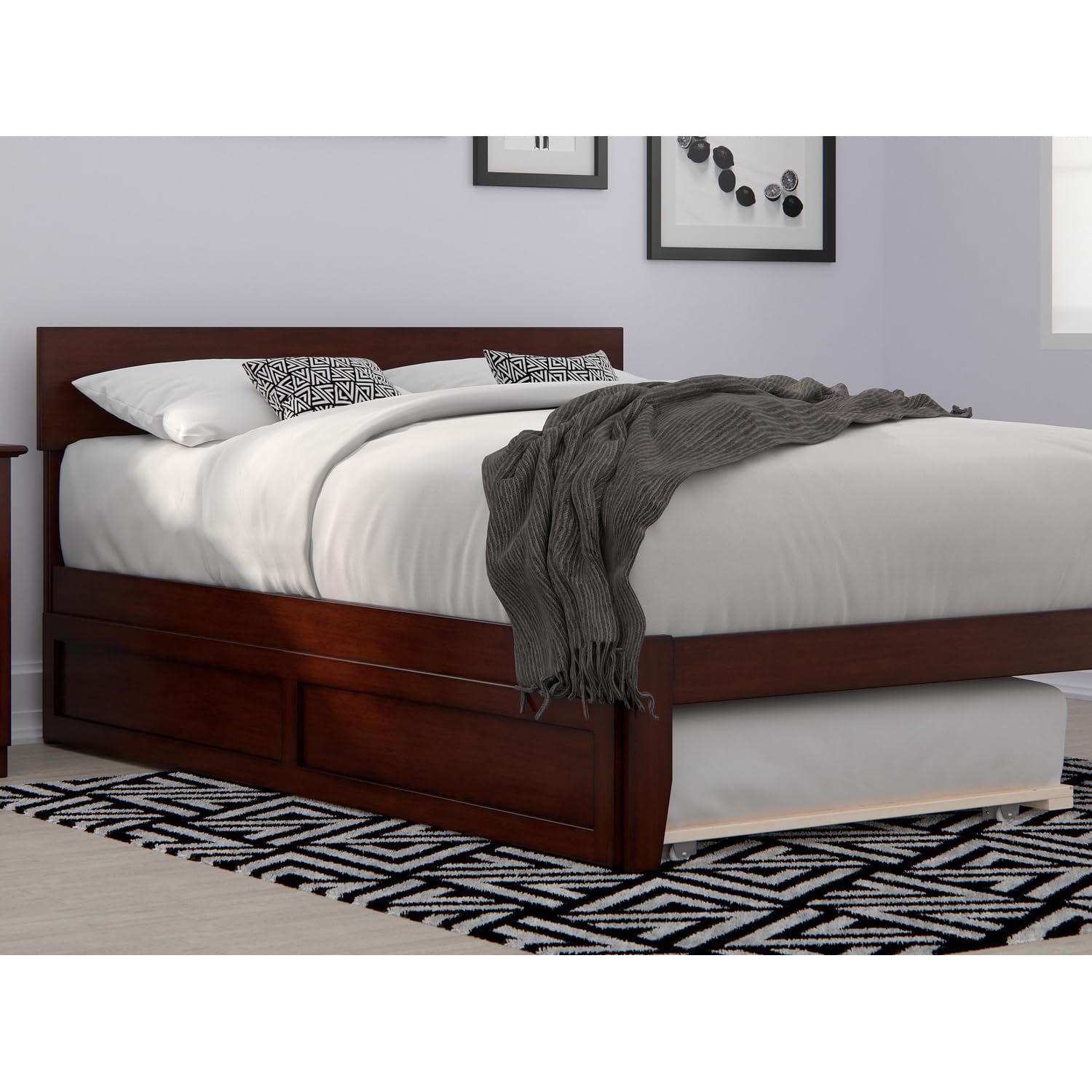 AFI Twin Size Trundle Bed in Walnut