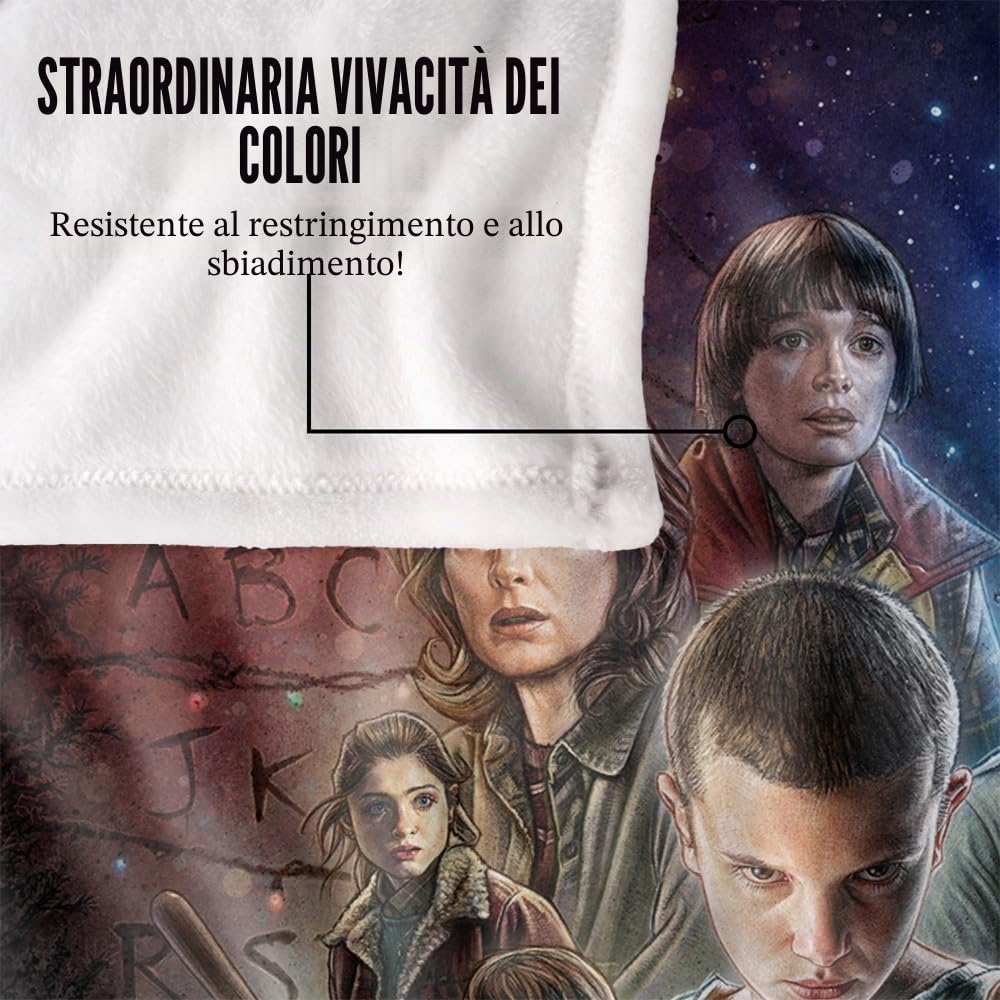 Stranger Things Season One Coperta super morbida al tatto setoso – 152 x 127 cm