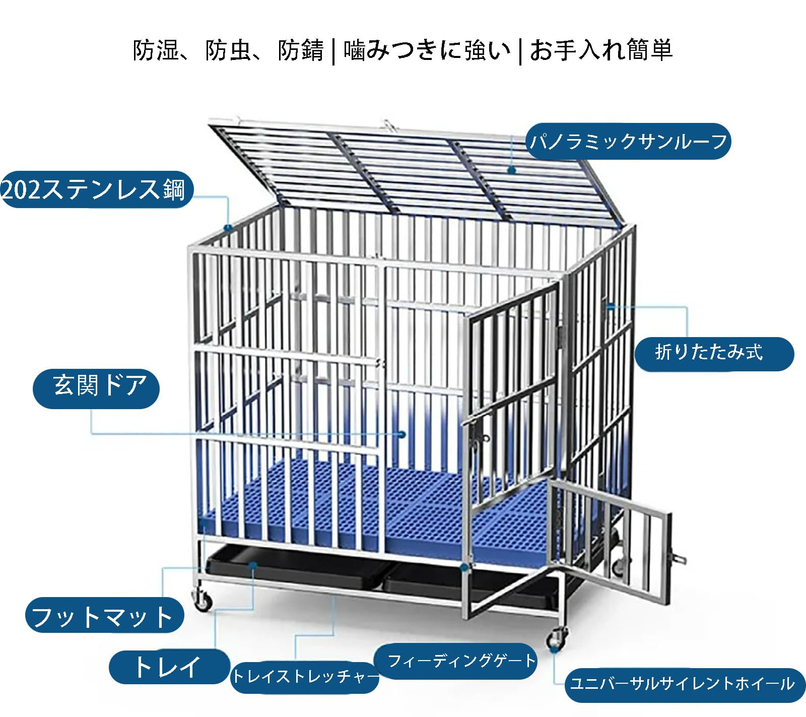 Amazon.co.jp: 犬ゲージ 犬 ケージ ペットケージ 大型犬 ゲージ