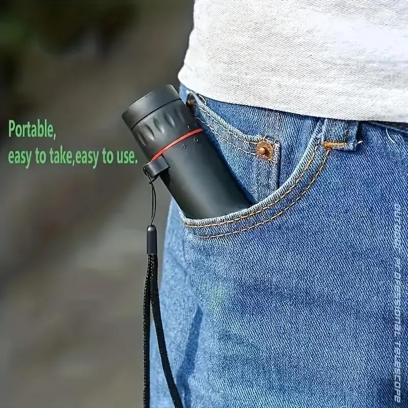 Miniatura 3 de Telescopio monocular, monocular compacto, monoculares para senderismo, caza y disparo, telescopio para observación de aves, aumento 8X, color negro
