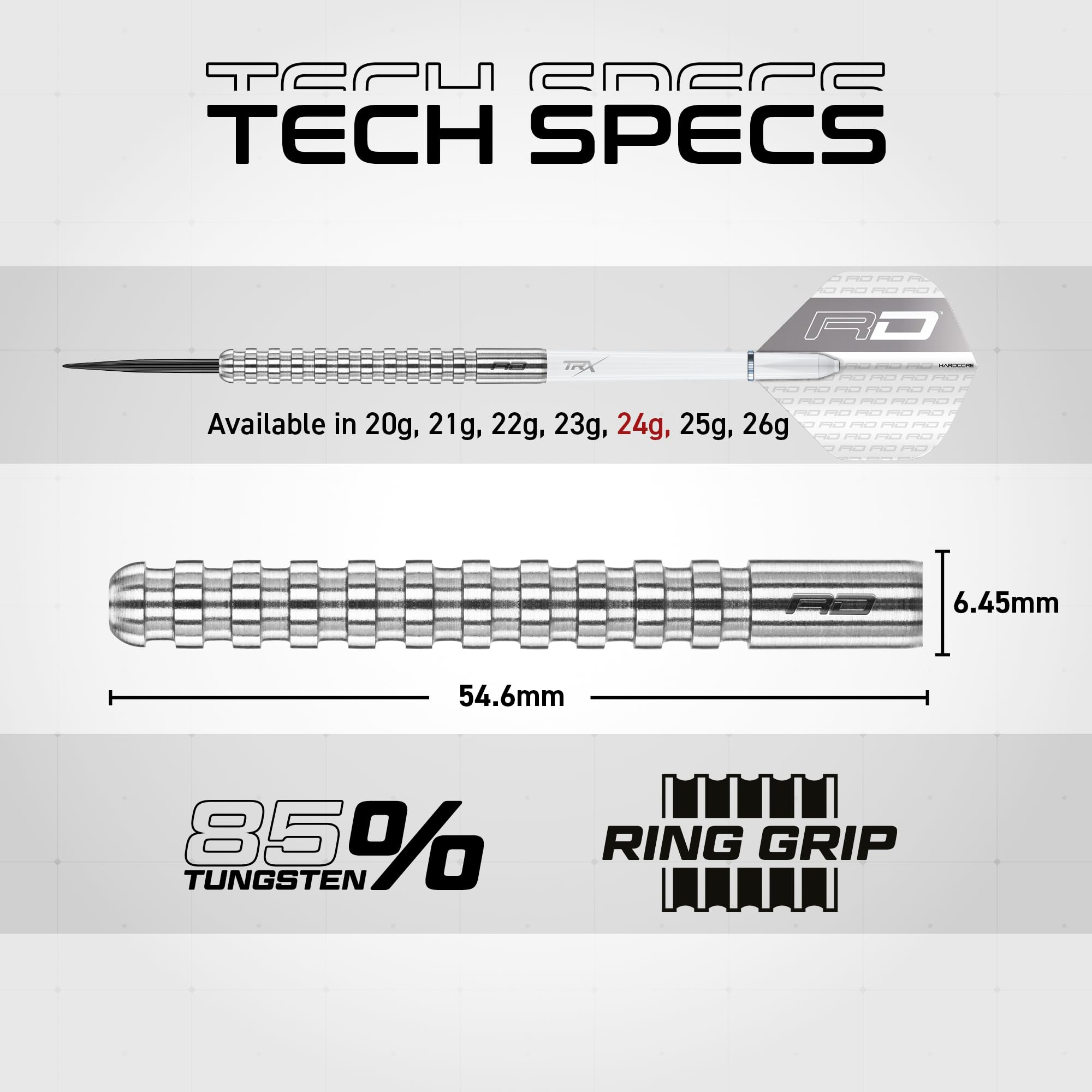 RED DRAGON Javelin: 20g, 22g o 24g Freccette Tungsteno con Punta Acciacio, Voli e Freccette Aste