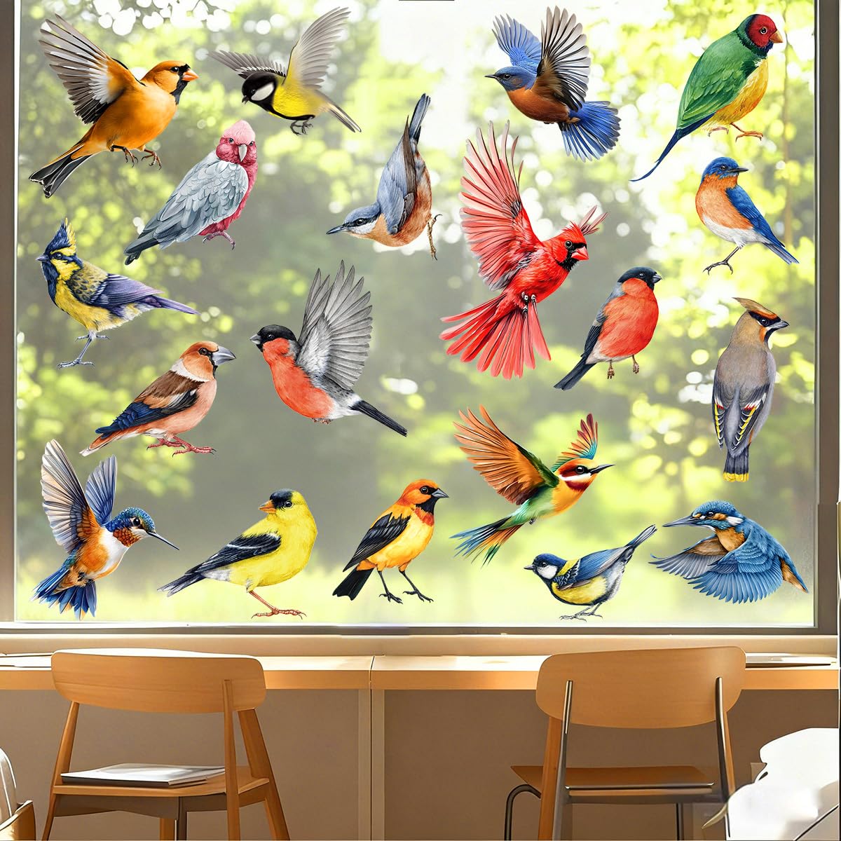 Autocollants pour fenêtres, Protection des oiseaux, Stickers oiseaux, Autocollants statiques anti-collision, Décorations de fenêtre adhésives pour vitres