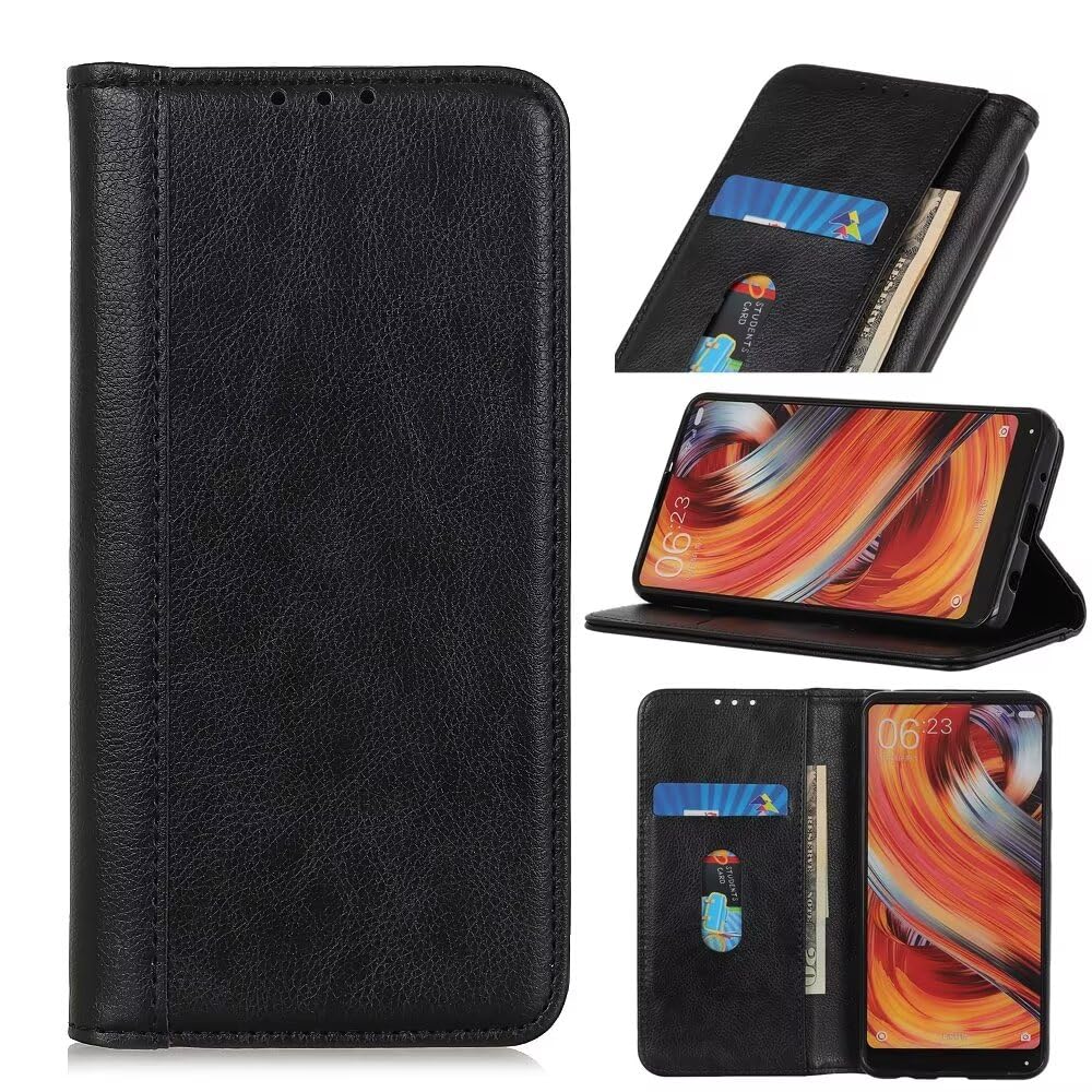 LIUZIHAN Case for Sharp Aquos R8 Pro. Anti-Scratch, Flip Case Side suction Kickstand Feature Card Slots Case, PU Leather Folio Cover for Sharp Aquos R8 Pro.Black