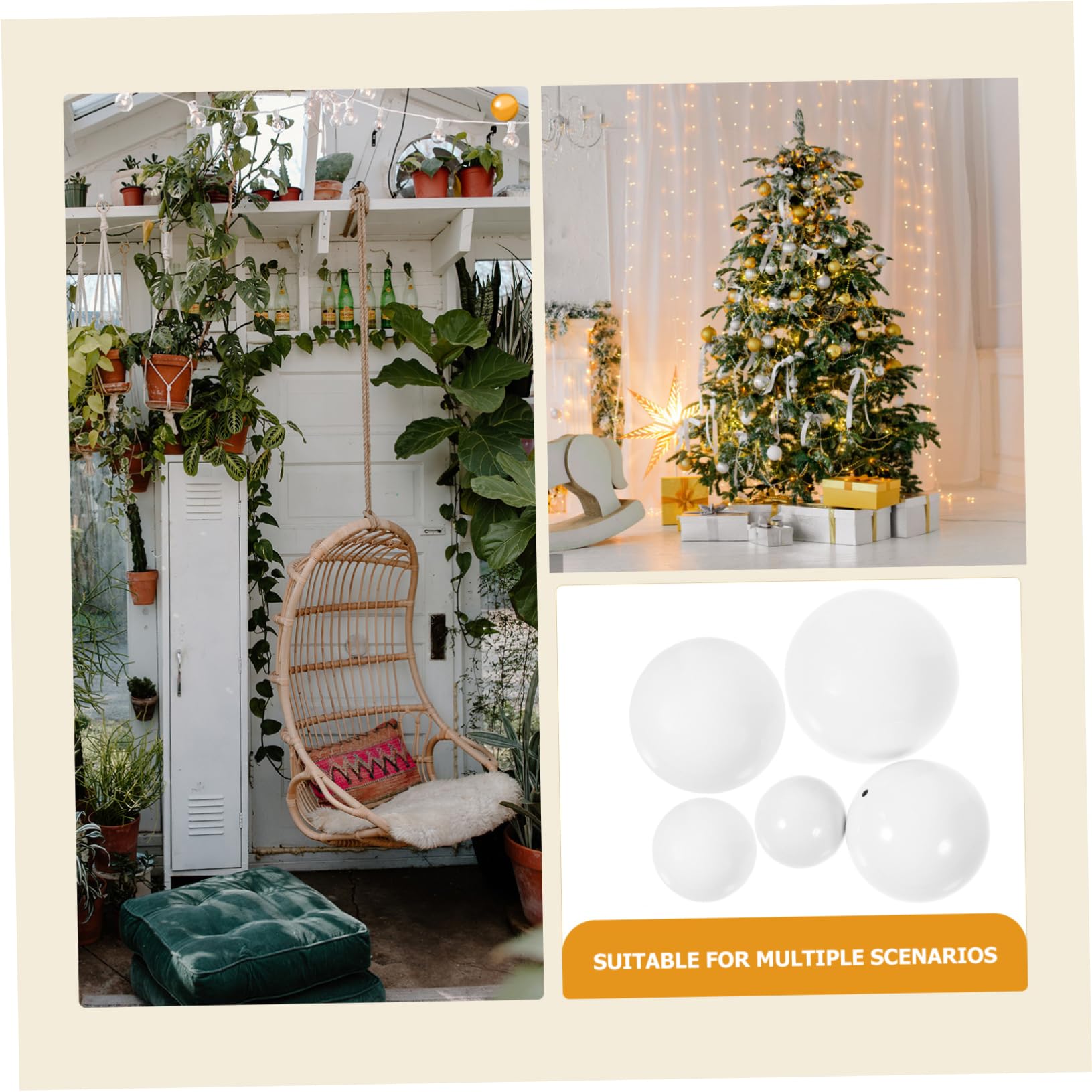 HOODANCOS Hanging Mirror Balls Reflective Decorative Balls for Outdoor Garden Home