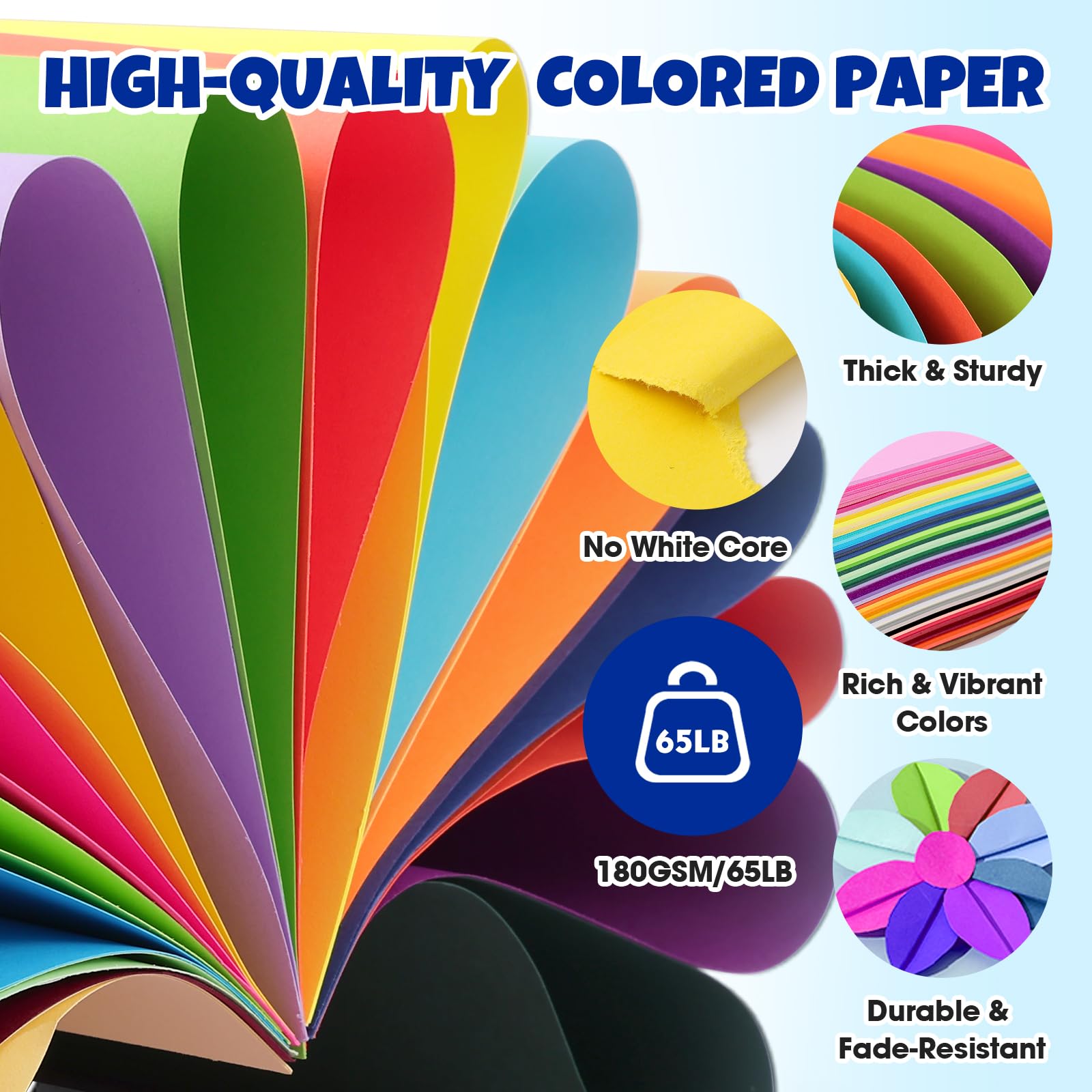 Colorful Cardstock - 50 Sheets Assorted Colors -3 Colorful Cardstock - 50 Sheets Assorted Colors -3