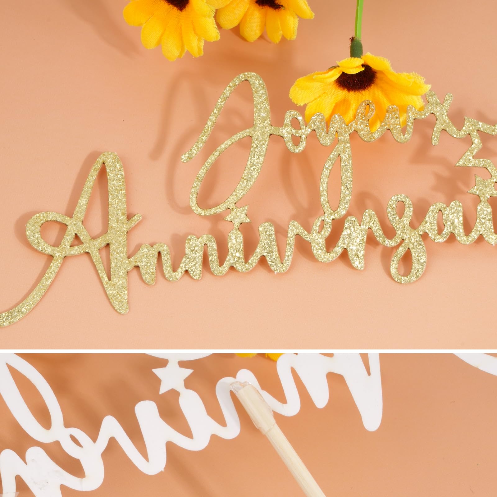 Personalisiertierbarer Kuchen-Topper Mit Glitzer – Für Geburtstag, Jubiläum & Feiern