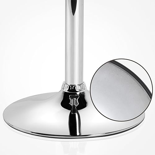 Miniatura 81 de Yaheetech Pink - Juego de 2 taburetes de bar de terciopelo ajustables, taburete giratorio moderno de altura de mostrador con base más grande para