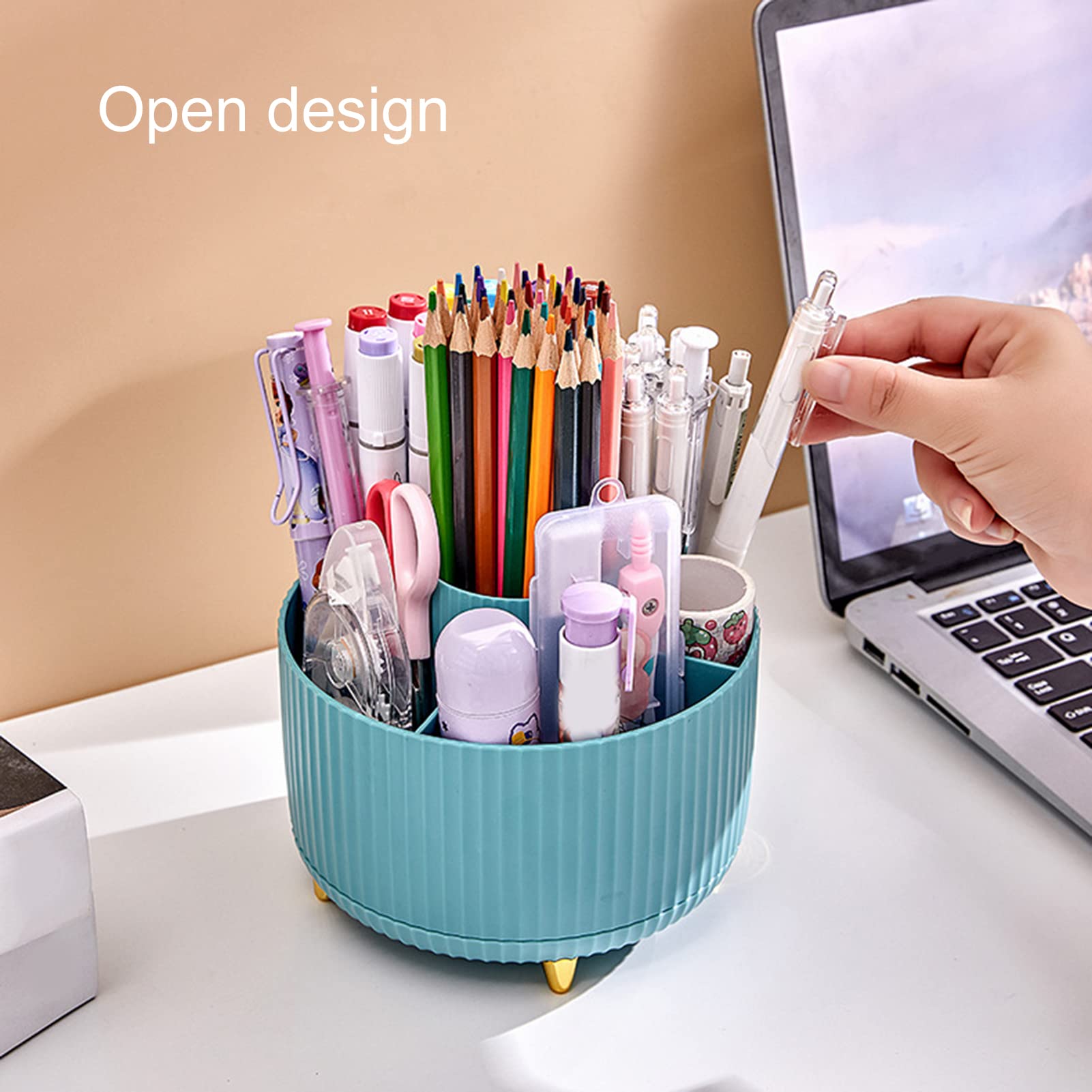 Drehbarer Make-up-Organizer 360° – Kosmetik-Aufbewahrung Mit 5 Fächern, 14 Cm Durchmesser, Für Pinsel & Lippenstifte