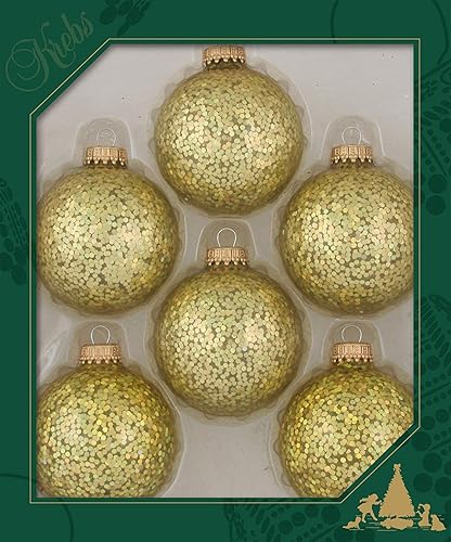 Miniatura 10 de Adornos de vidrio para árbol de Navidad, 2.638 in  2.63 pulgadas 6 piezas bolas de diseño de Christmas By Krebs sin costuras, decoración para colgar