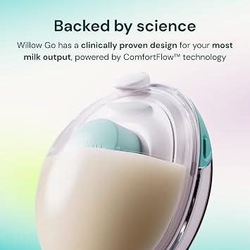 Willow Go Wearable Breast Pump, Hands Free Double Electric Breast Pump, Wireless In-Bra Design with 15 level Hospital Grade Suction, includes 24mm & 21mm Flanges & 5oz Reusable Containers, App enabled