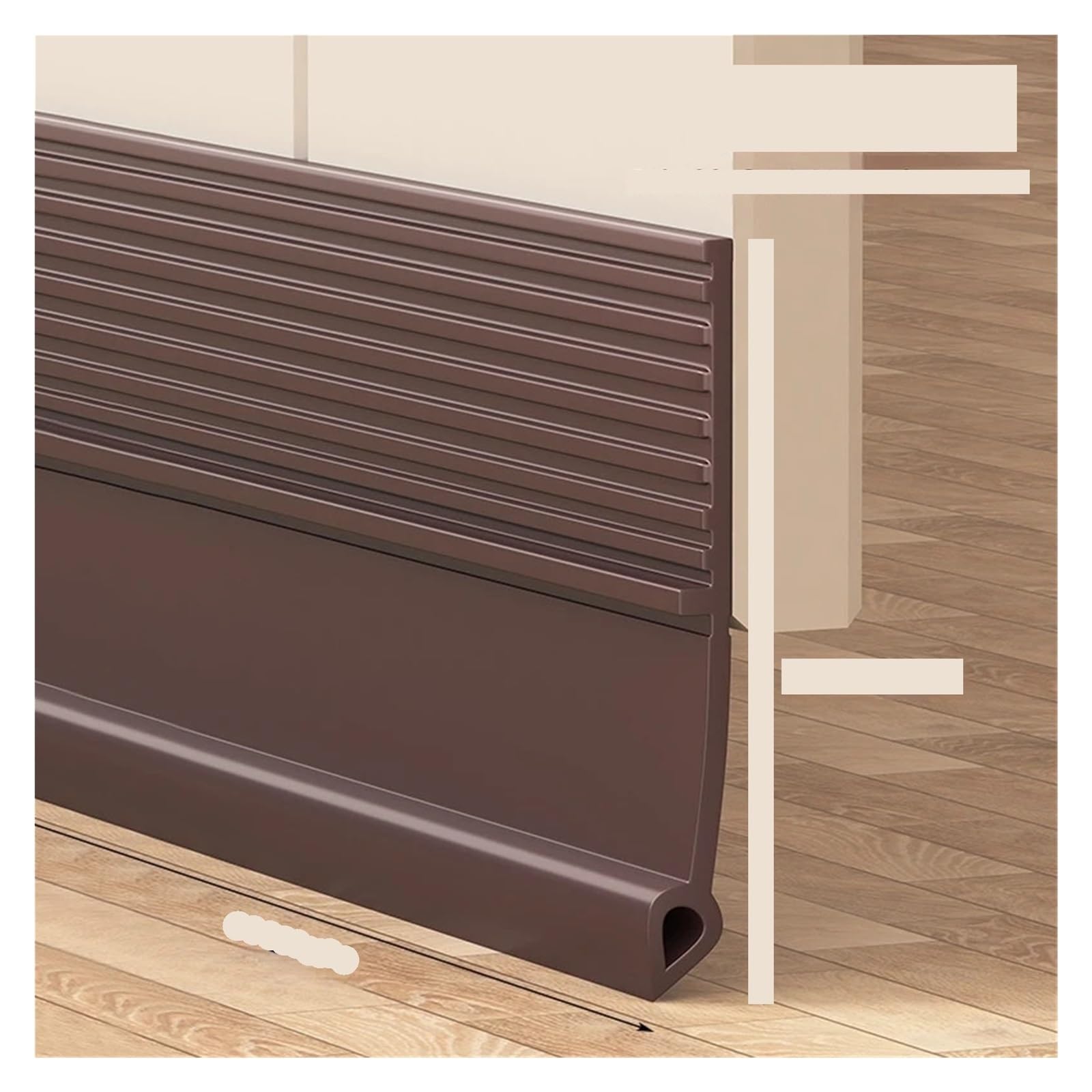 Door Bottom Seal Self-Adhesive Door Bottom Seal Strip, 1M TPE(L Brown 50mm)