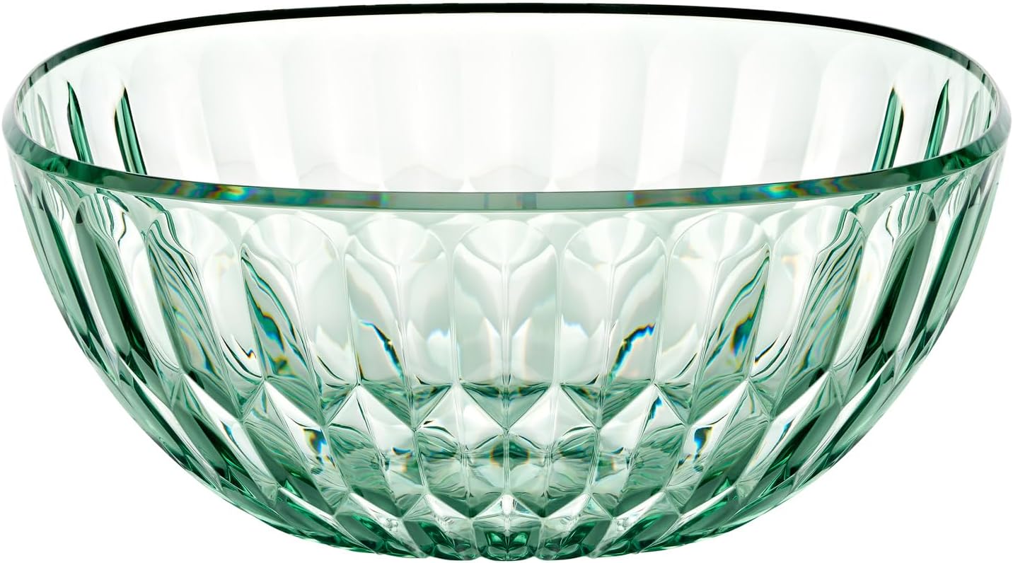 Guzzini Vanity 11.8" Acrylic Serving Bowl (Matcha Green) - BPA Free, Stackable, Dishwasher Safe, Italian Made from Plant-Based Plastic - For Salads, Fruits, Desserts, Party Dishes, Casual Dining