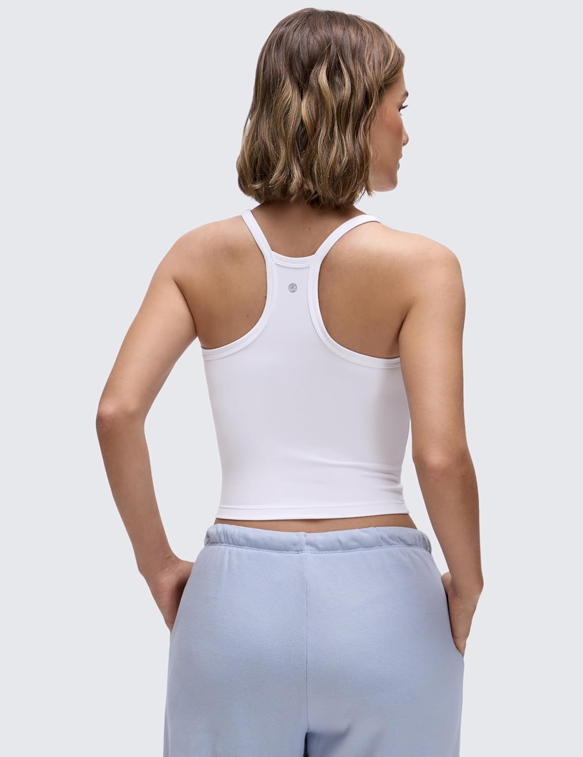 CRZ YOGA Butterluxe Soft Double Lined V Neck Tank Tops for Women - Yoga Casual Camisole Racerback Tight Sleeveless Shirt - Image 2