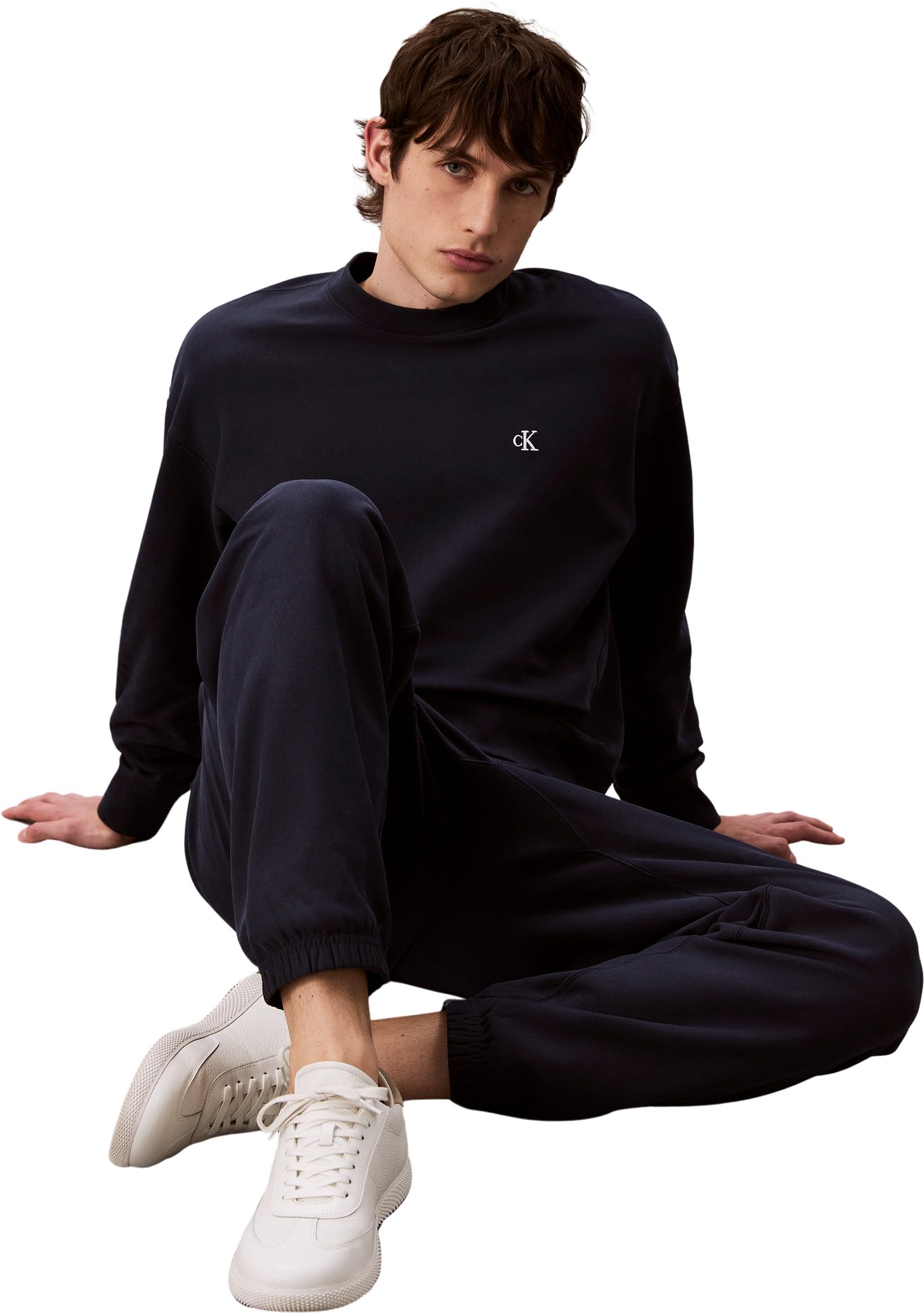 Calvin Klein Pantalón de chándal Hombre Terry Monogram con Cintura Ajustable