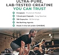 Vista 4 de Love Life Supplements Creapure® Monohidrato de creatina, 150 cápsulas, 0.04 oz por cápsula (no polvo ni tabletas), 30-50 porciones