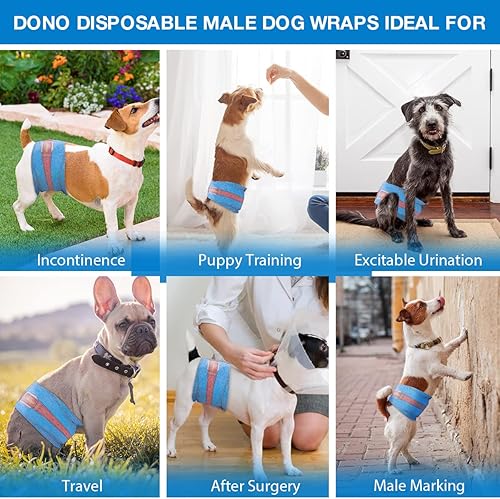 Miniatura 7 de Dono Disposable Dog Diapers Male-Dogs Jeans Super Absorbent Soft Pet Diapers Doggie Wraps for Male Puppy Dogs, Leak Protection Excitable Urination
