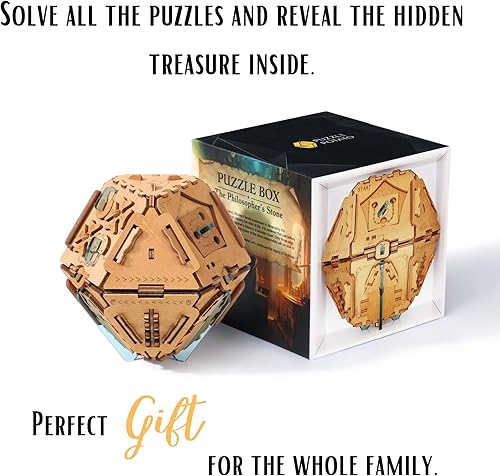 Miniatura 6 de Puzzle Potato - Caja de rompecabezas - Rompecabezas de rompecabezas 3D para adultos - Cofre del tesoro de madera - Caja de rompecabezas de dinero