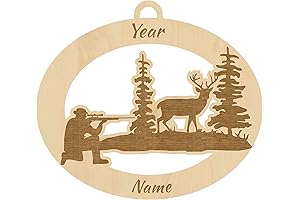 Deer Hunter Personalized Christmas Ornament: Festive Hunting Souvenir for Outdoorsy Men