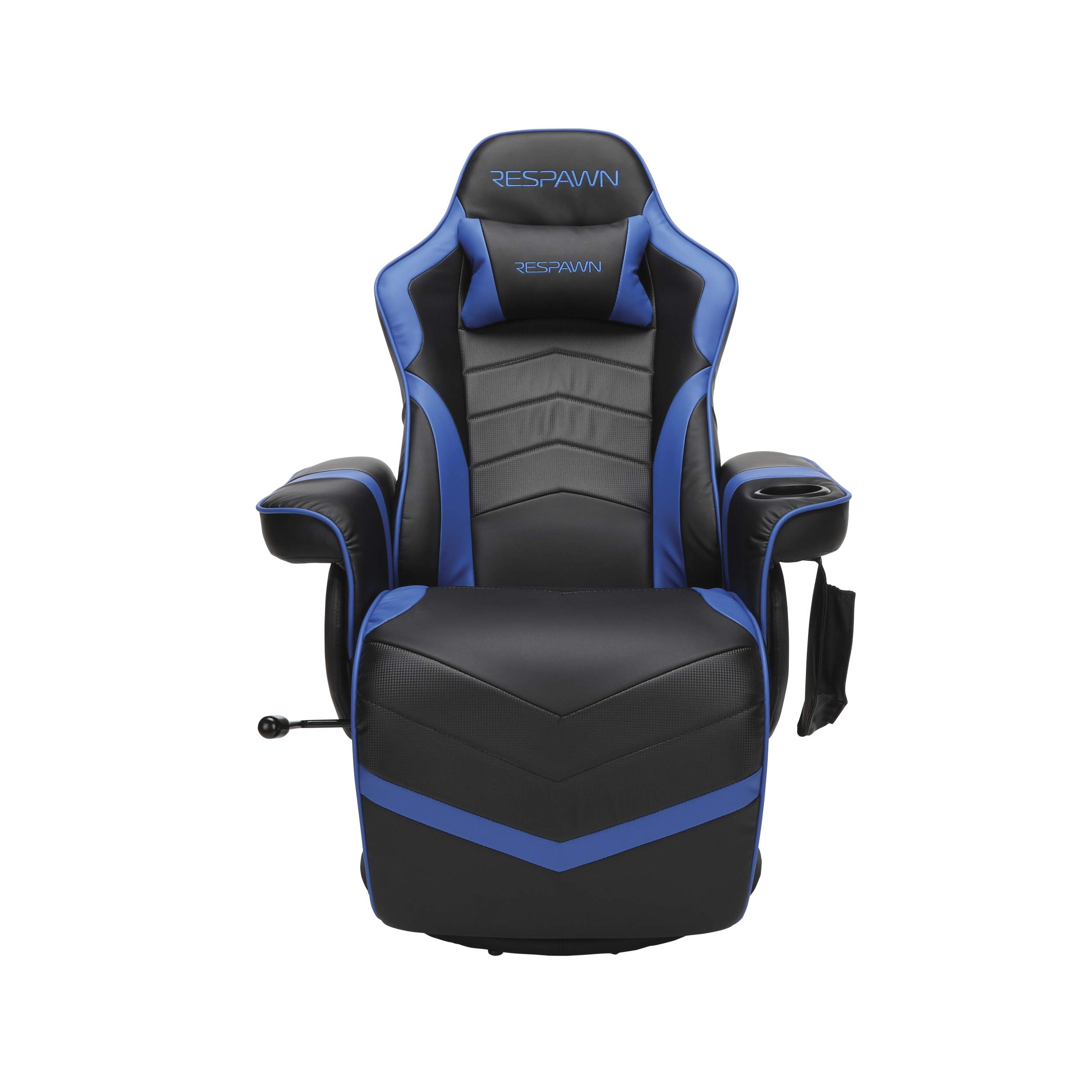 RESPAWN 900 Console Gaming Recliner with Footrest and Lumbar Support - Comfortable Ergonomic Gaming Chair with Headrest, No Wheels, Reclining, Heavy Duty, Racing Style Video Game Chairs - Gray Fabric: Blue