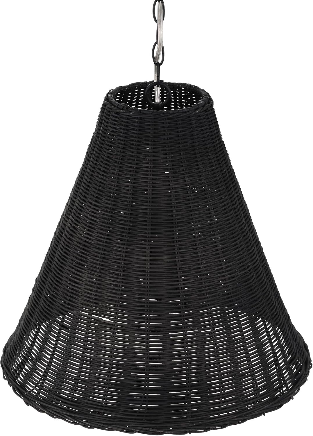 Creative Co-Op Rattan Taper Pendant Light, Black