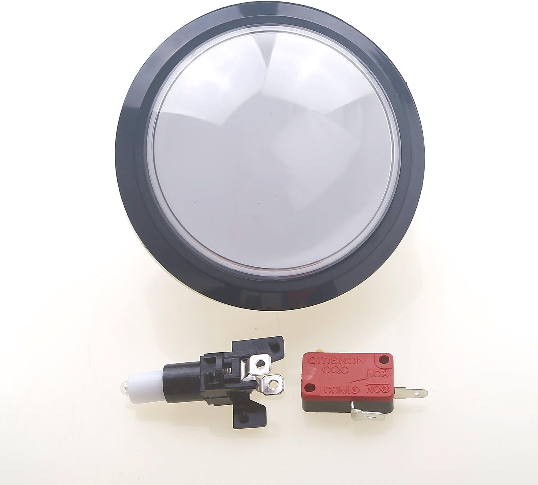 Reyann 1pcs 100mm Push Button Arcade Button LED Micro Switch Momentary Illuminated 5V Power Button Switch for Arcade Game Projects , Pop'n Music DIY Projects &Coin Operator Cabinet White Color