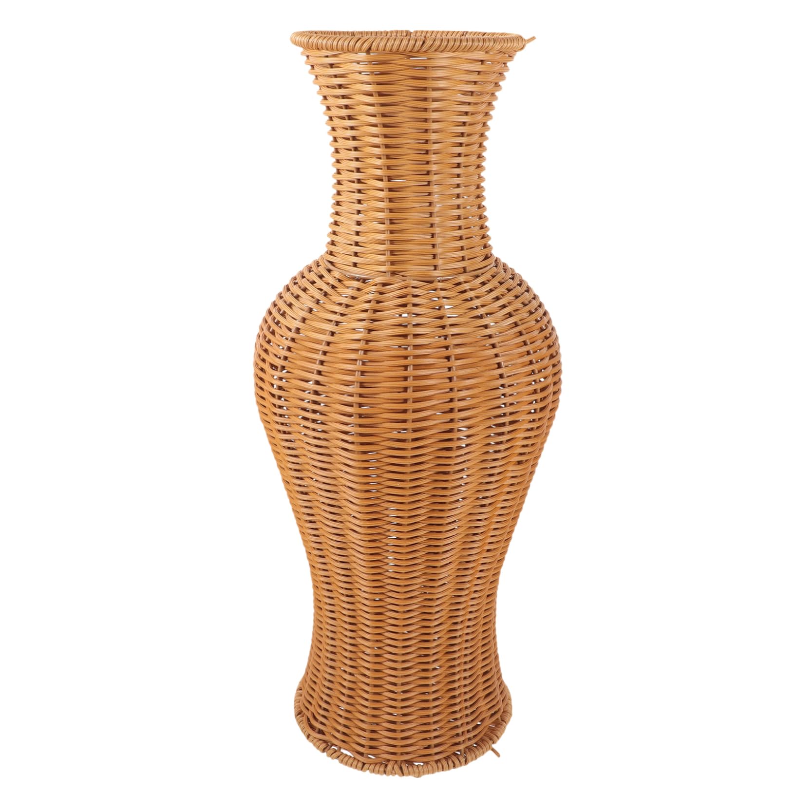 BATHVEVE Faux Rattan Floor Vase Decorative Vase for Artificial Flowers Elegant Ornament for Home and Office