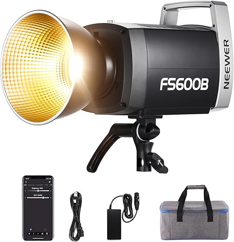 Miniatura 17 de NEEWER MS60 luz de video LED con control 2.4G/APP, iluminación continua de salida mini COB de 65 W 5600 K luz diurna, 40000 lux/1 m, CRI 97+/TLCI