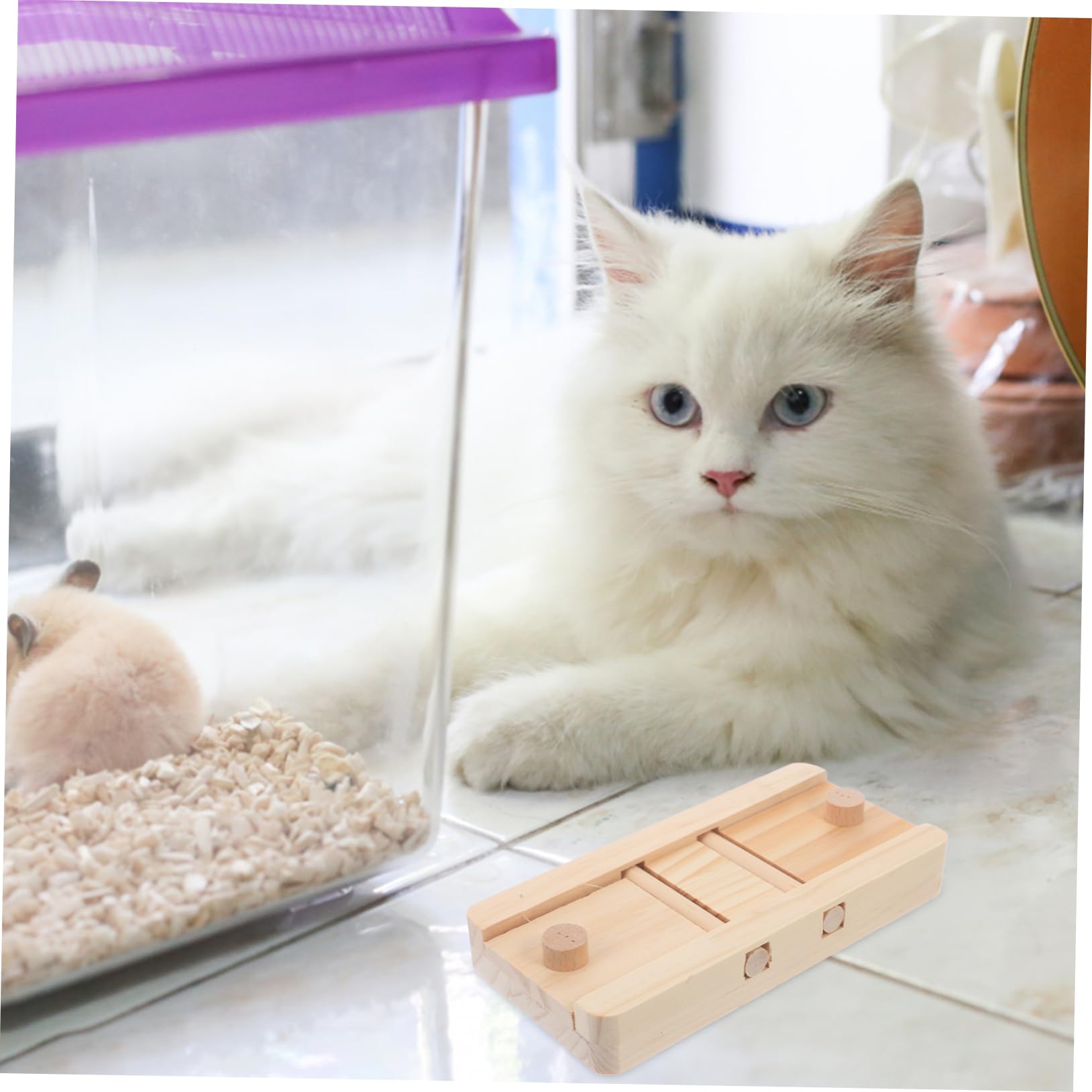 VANZACK 8piezas Juguetes De Madera para Animales Pequeños Puzzle De Snacks para Hamsters y Conejos Juguetes De Enriquecimiento y Comida Oculta para Mascotas Pequeñas