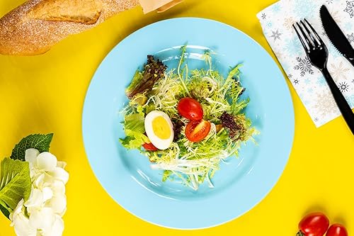 Vista 16 de POSATE Platos de plástico desechables, 60 unidades, 30 platos llanos resistentes de 10.25 pulgadas y 30 platos de postre de 7.5 pulgadas para Rosado