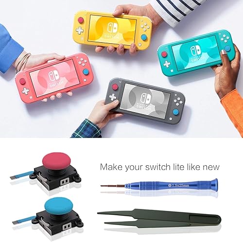 Vista 6 de ECHZOVE Joy Stick de repuesto compatible con Switch lite repuesto de palanca de mando compatible con Switch lite y kit de herramientas de reparación