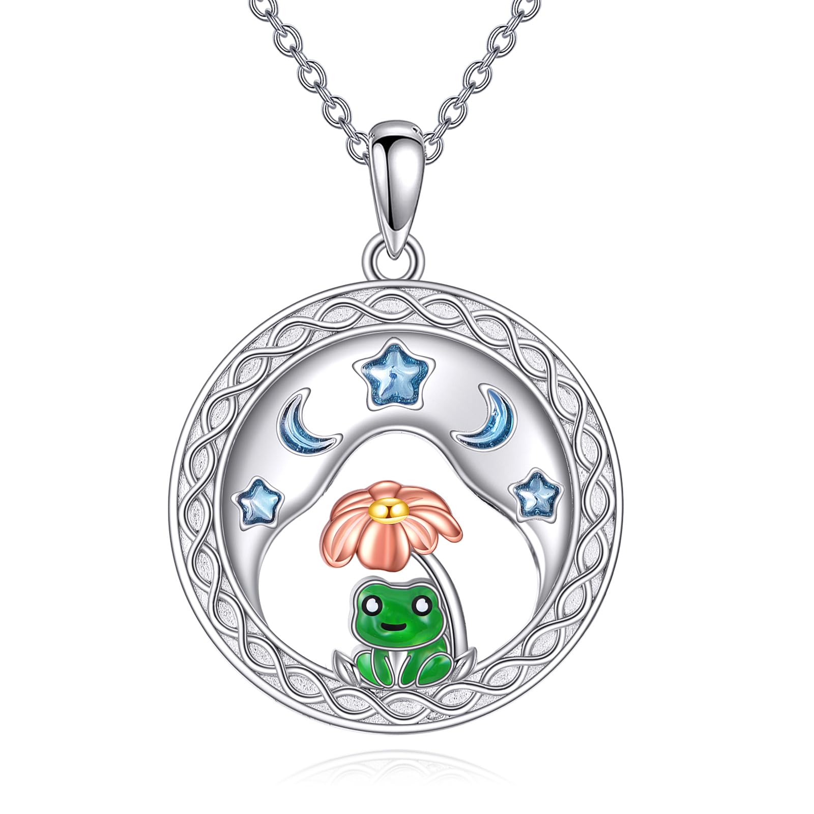 LUHE Fox/Cat/Koala/Owl/Bee/Dolpin/Frog Necklace for Women Sterling Silver Fox/Cat/Koala/Owl/Bee/Dolpin/Frog Jewelry Heart Animal Pendant Necklace