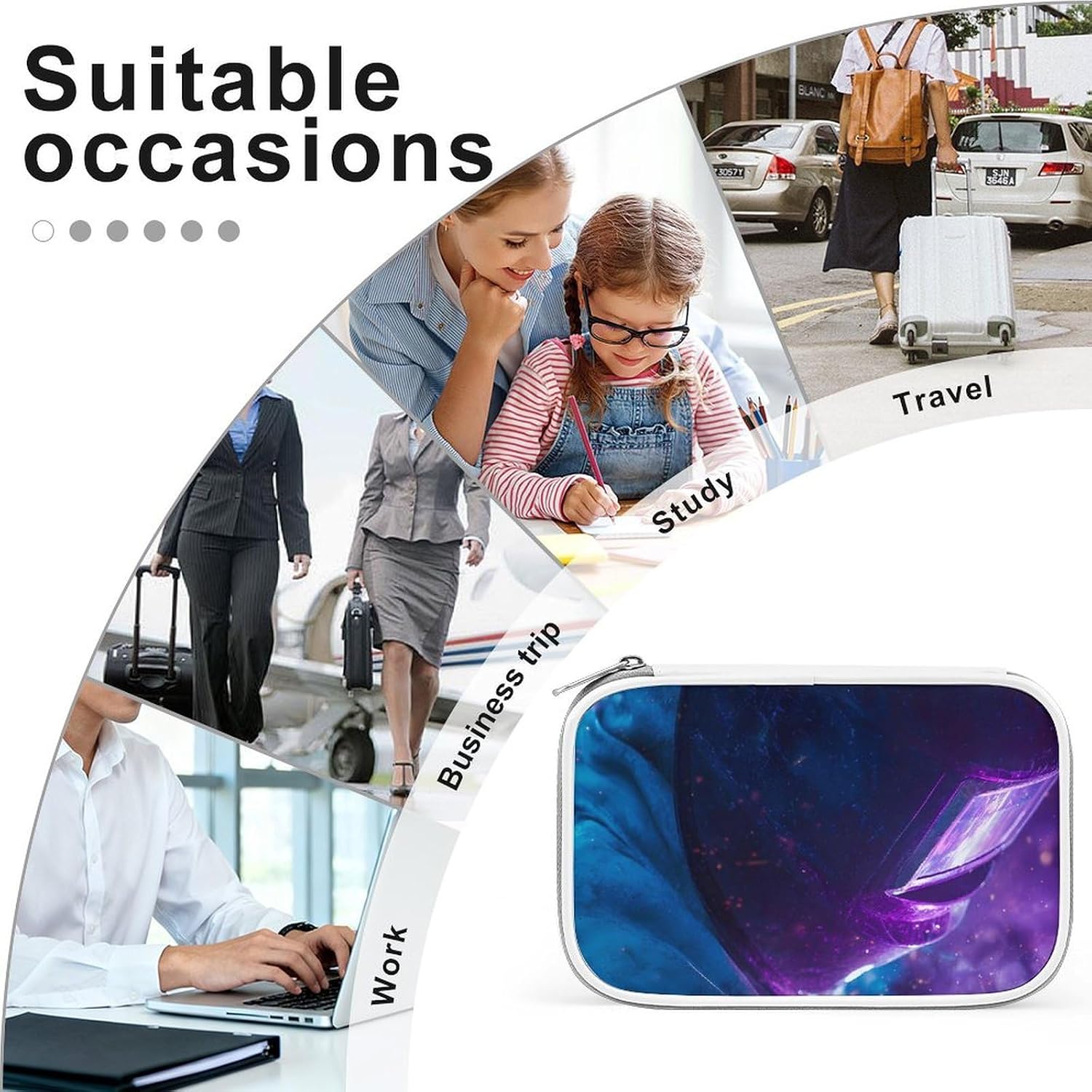 Welder Purple Sparks Cosmetic Bag Makeup Brush Organizer Bags image 5