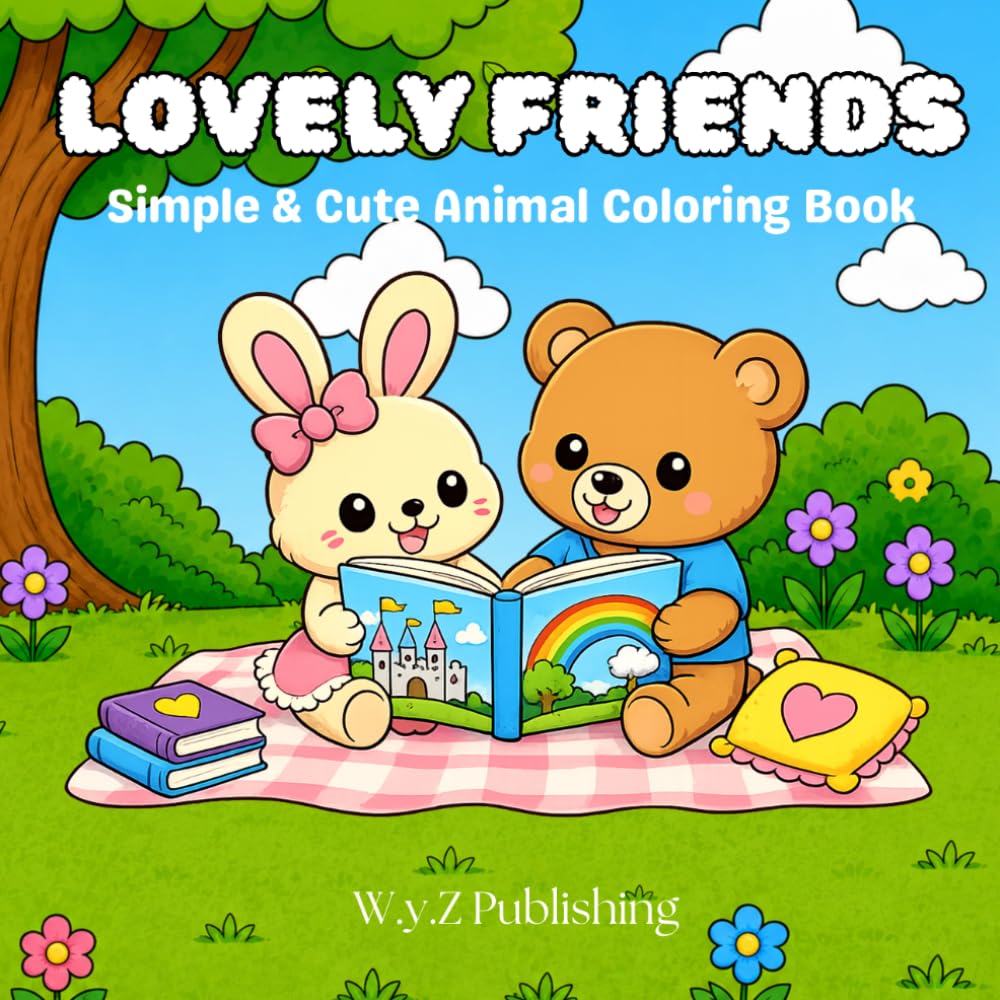 Lovely Friends: Coloring Book for Adults and Teens Featuring Super Cute Animal Characters and Cute Besties in Cozy Moments and Daily Adventures for Relaxation