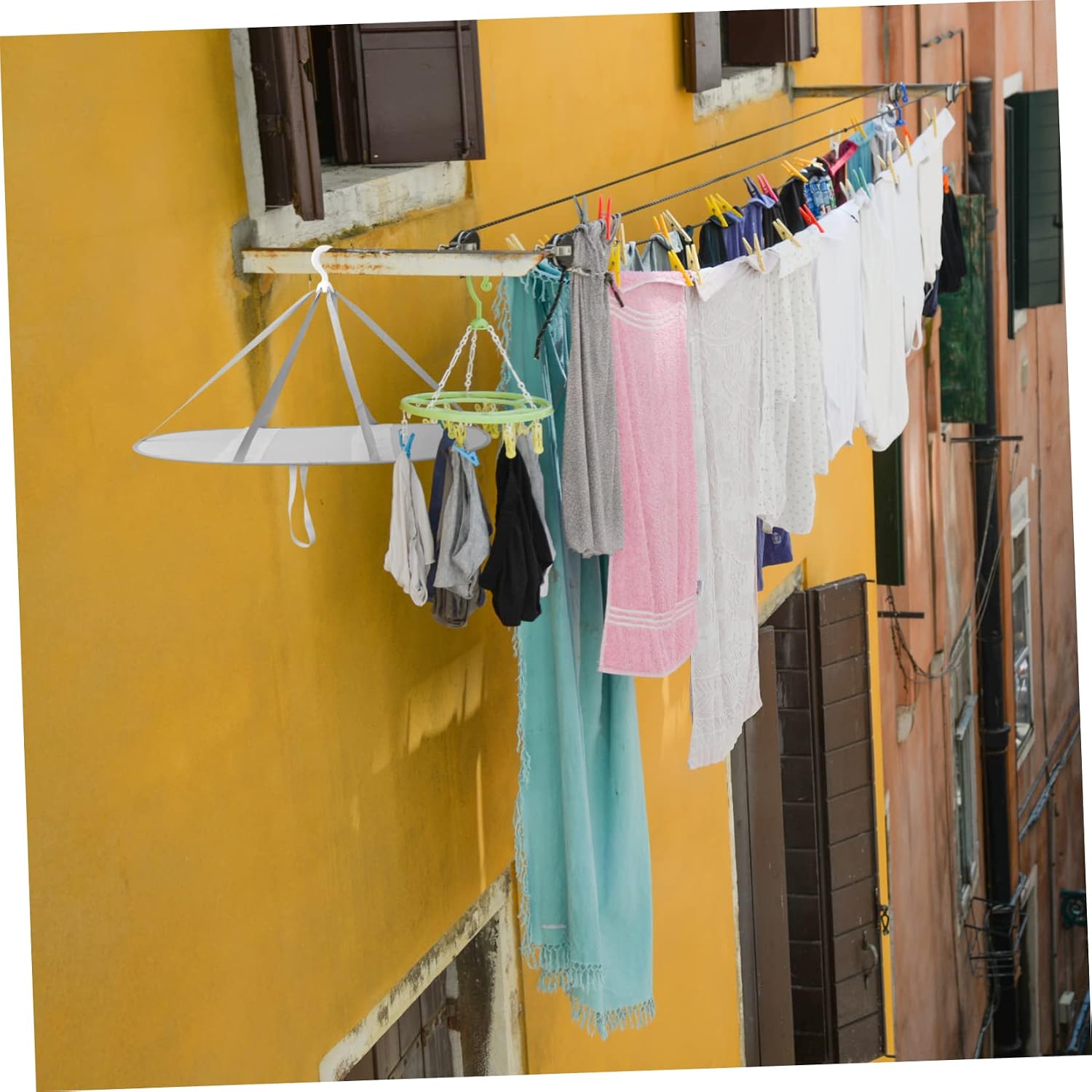 Folding Mesh Clothes Drying Rack, Monolayer Basket Rectangular