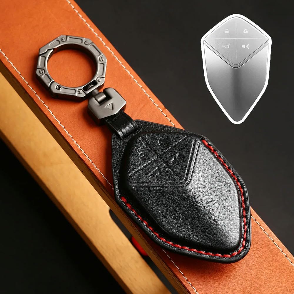 4 Bottons Leather Car Key Case Cover Fob, for Changan 2023 DEEPAL S7