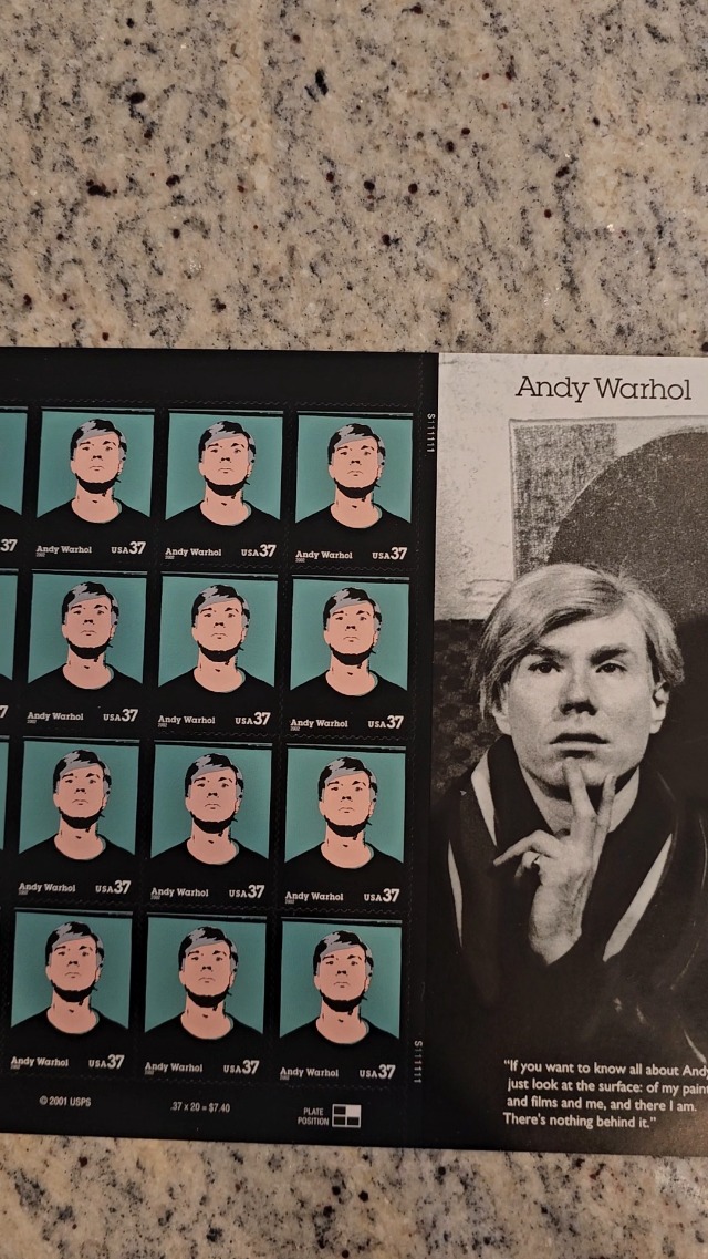Andy Warhol 20 X 37 Cent US Postage Stamps Full Sheet - 2001 Collector Stamps In Mint Condition