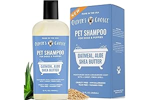 Oliver's Choice 14 oz. Dog Shampoo with Oatmeal and Aloe, Shea Butter for Smelly Dogs