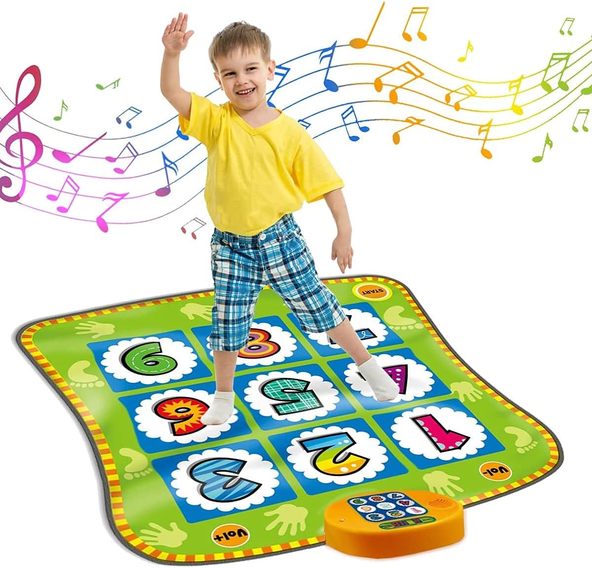 TUKIIE Dance Mat for Kids Number Dance Pad Girls Boys with LED Lights, Dance Mat Game for Baby