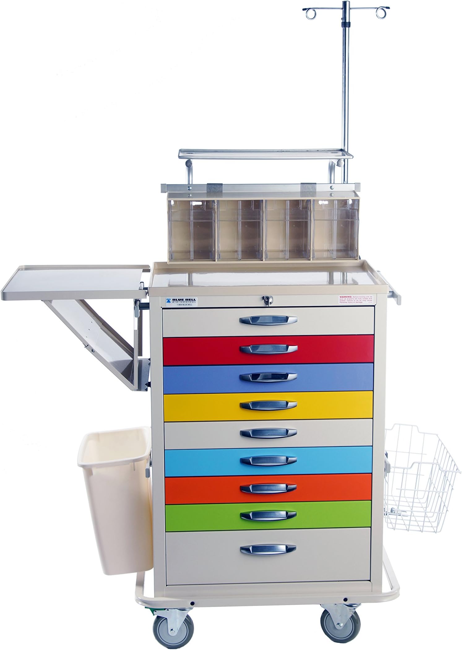 89028 BAC-30, Deluxe Pediatric Crash Cart,Professional Emergency Medical Crash Supply Cart for Anesthesia Treatment and Medical Equipment Storage
