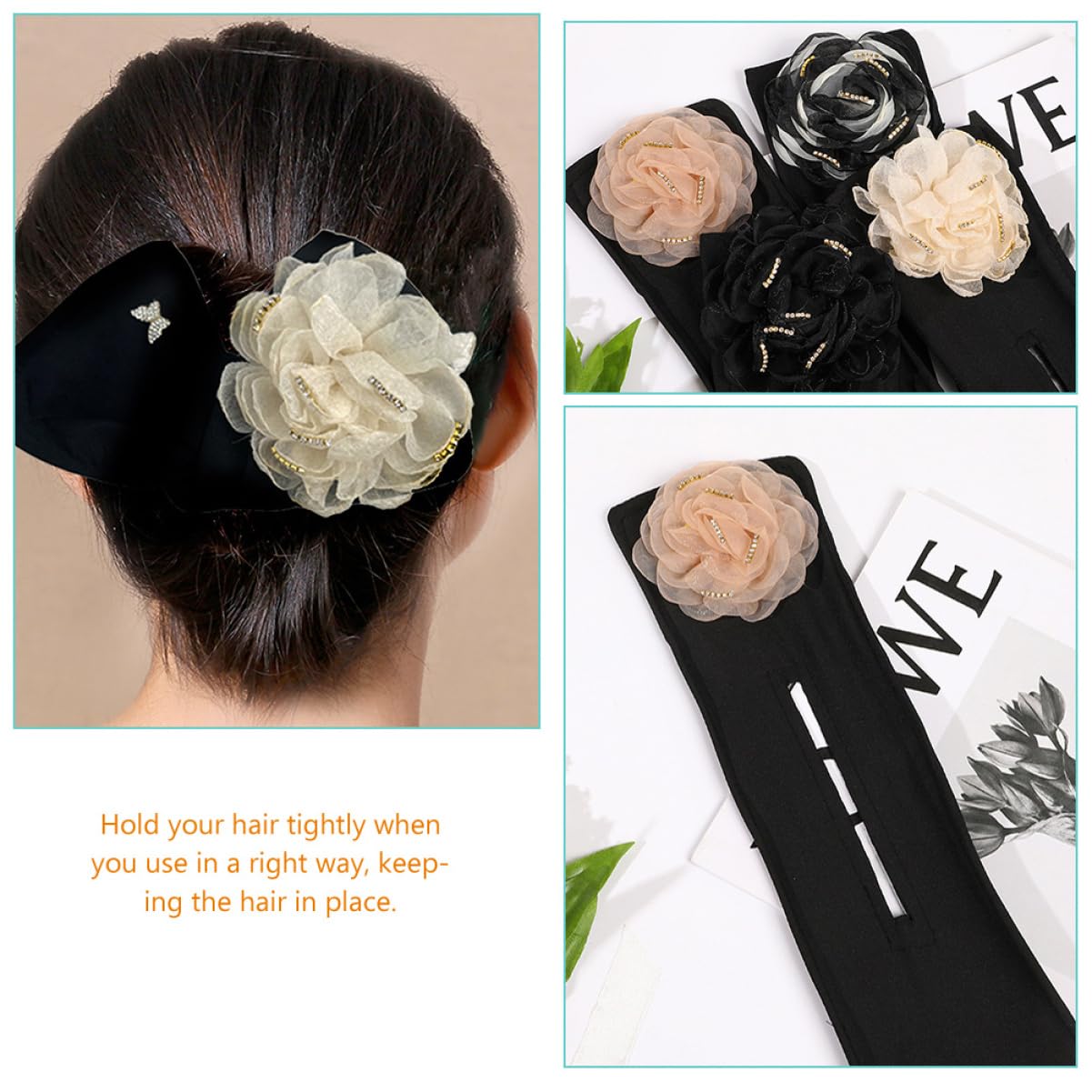 Housoutil 12stücke Teiliges Blumen-haar-dutt-maker Mit Dekoration Einfaches Haarstyling-tool Für Elegante Frisuren Für Reisen Partys Und Festivals