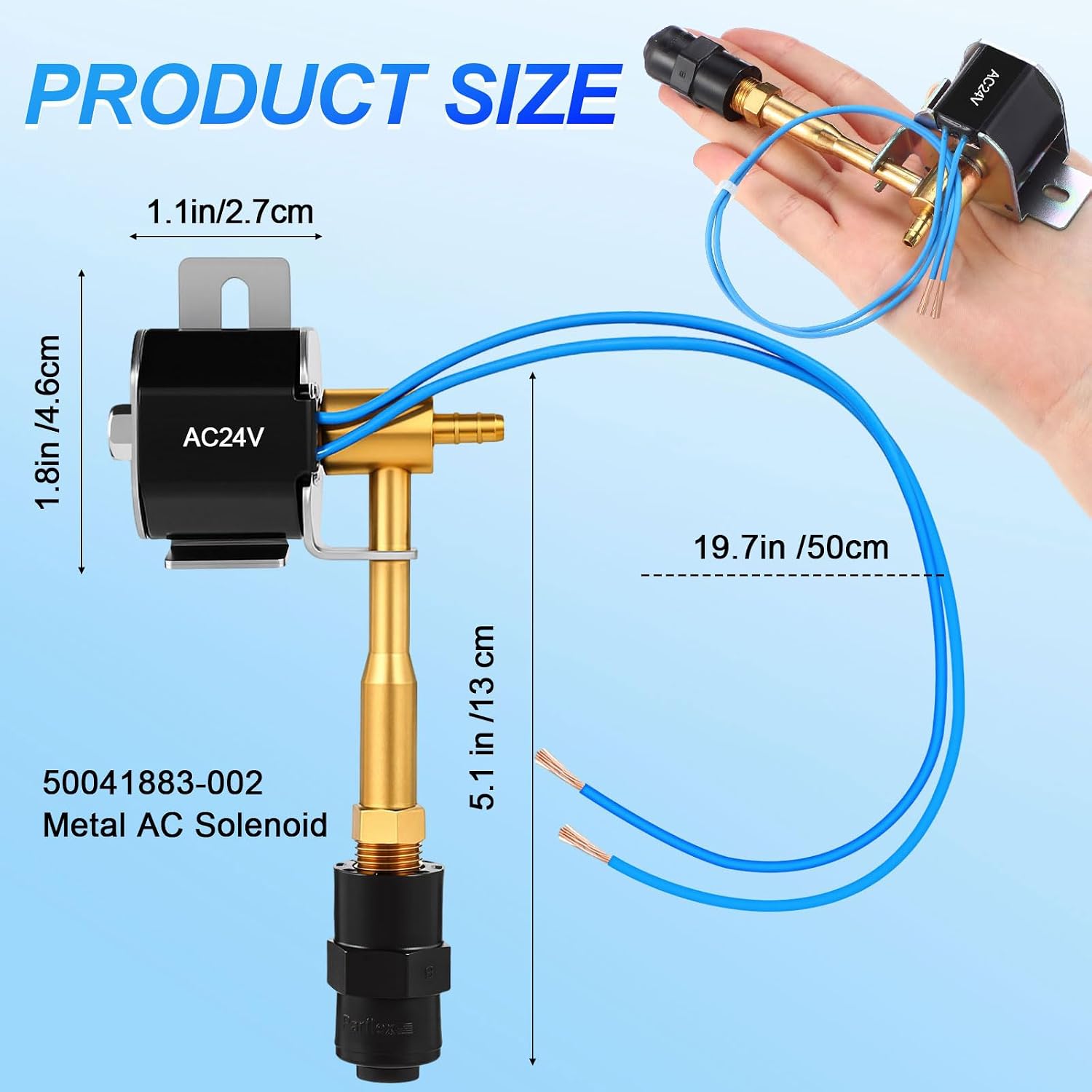 Lounsweer Mental Ac Solenoid Valve Assembly Kit Humidifier Solenoid Valve Assembly Kit Compatible with 50041883-002 Brass Body 2 Ports Threaded Inlet HVAC Controls