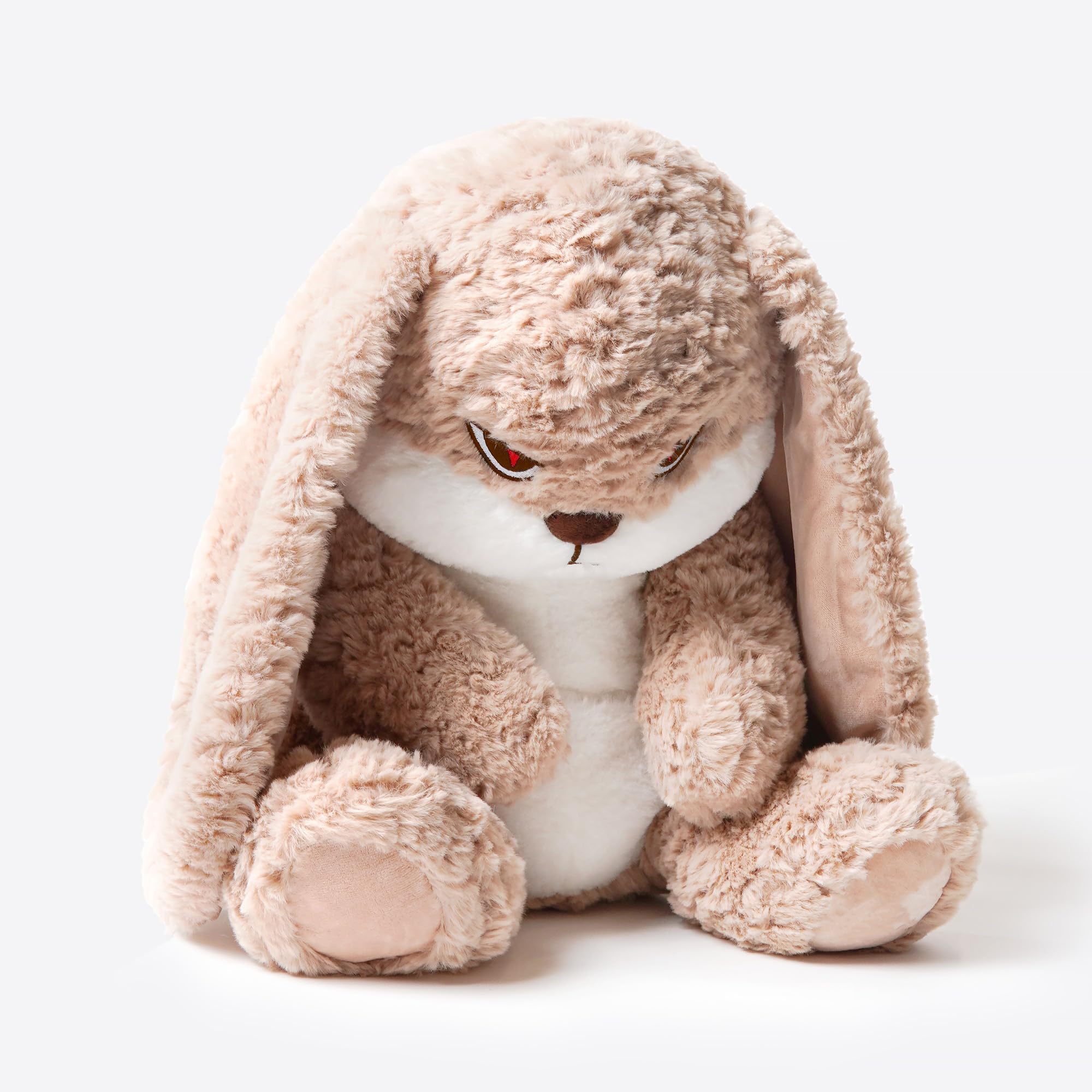 ZEIO - Conejo gruñón de peluche, conejo de peluche de 15,7" de lona con orejas caídas, juguetes de peluche suaves y pellizcados, perfecto para un regalo