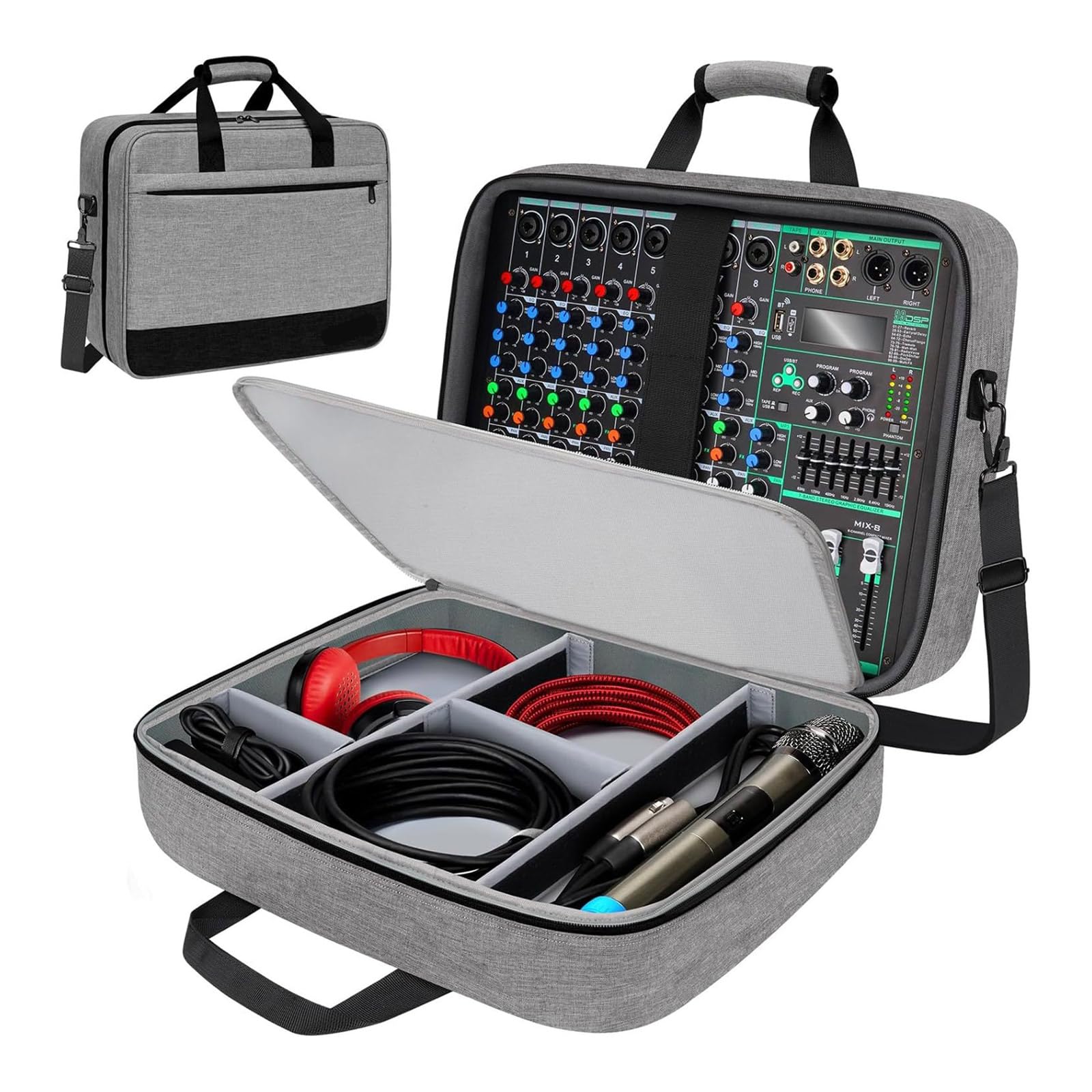 Custodia comfort professionale con registrazione sottile che evidenzia scomparti portaoggetti rinforzati e custodia per attrezzi trasportabile dal piano ergonomico